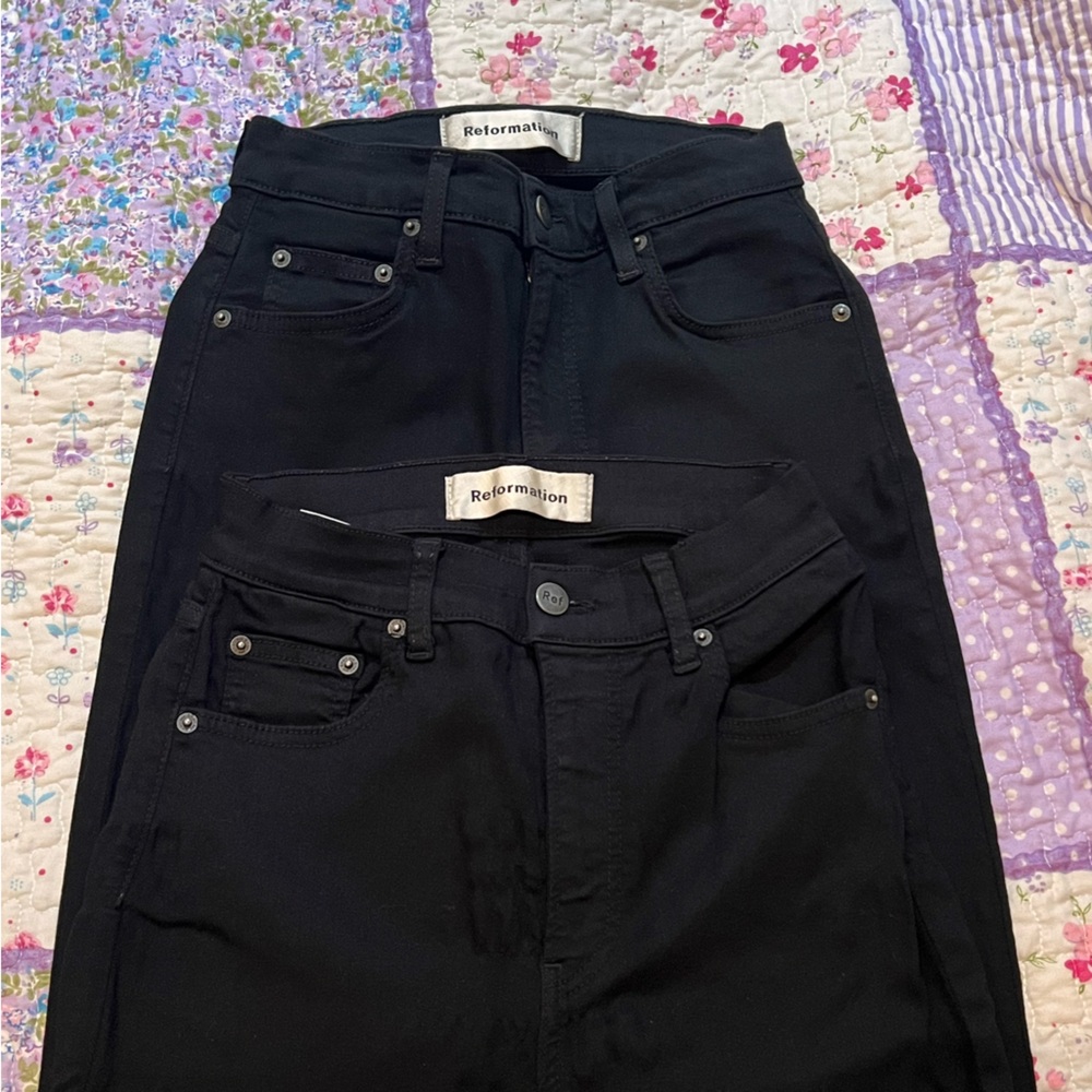Reformation Black High Rise Skinny Jeans